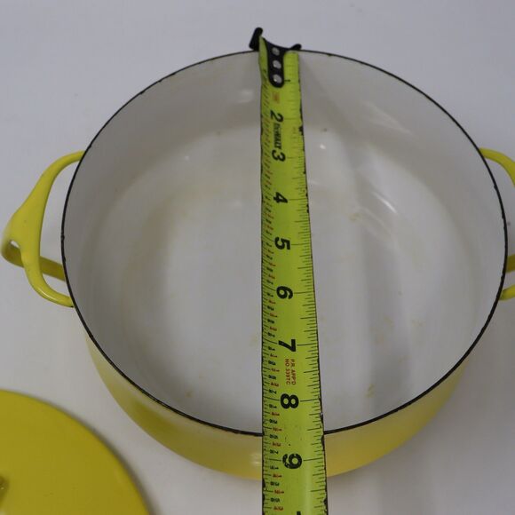 Vtg Dansk Designs France Kobenstyle Yellow Enamel Dutch Oven w Lid Trivet - Picture 6 of 6